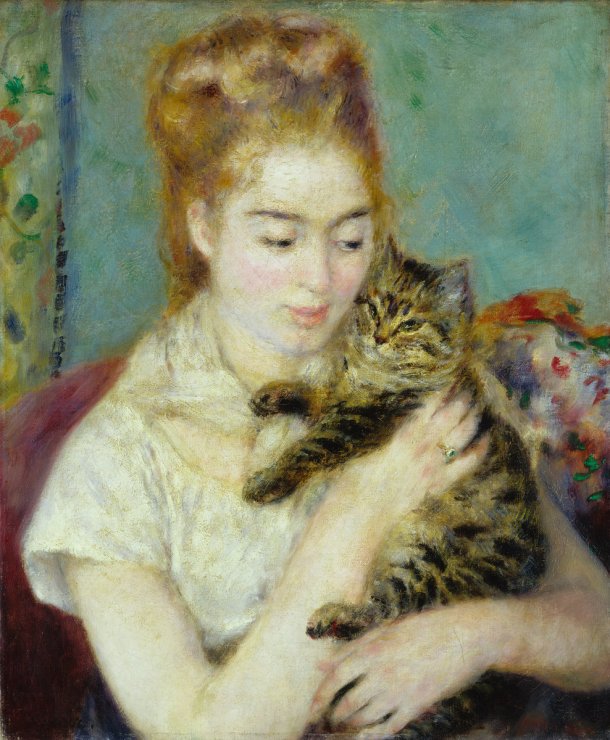 Kobieta z Kotem (1875). Pierre-Auguste Renoir