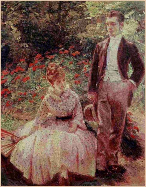 Syn i siostra artystki w ogrodzie w Sevres (1890 r.)